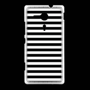 Coque Sony Xpéria SP rayures noires et blanches