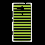 Coque Sony Xpéria SP rayures noires et vertes