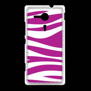 Coque Sony Xpéria SP zèbre rose & blanc