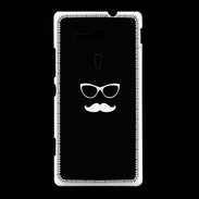 Coque Sony Xpéria SP moustache noir & blanc