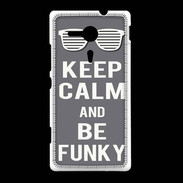 Coque Sony Xpéria SP Keep Calm Funky Gris