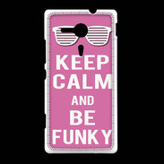Coque Sony Xpéria SP Keep Calm Funky Rose