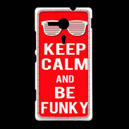 Coque Sony Xpéria SP Keep Calm Funky Rouge
