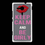 Coque Sony Xpéria SP Keep Calm Girl Gris