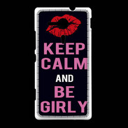 Coque Sony Xpéria SP Keep Calm Girly Noir