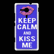 Coque Sony Xpéria SP Keep Calm Kiss me Bleu