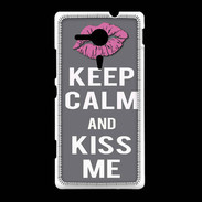 Coque Sony Xpéria SP Keep Calm Kiss me Gris
