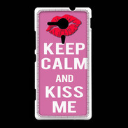 Coque Sony Xpéria SP Keep Calm Kiss me Rose