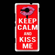 Coque Sony Xpéria SP Keep Calm Kiss me Rouge