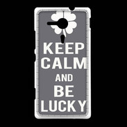 Coque Sony Xpéria SP Keep Calm Be lucky Gris