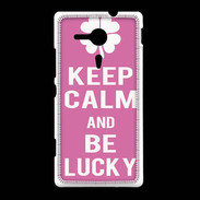Coque Sony Xpéria SP Keep Calm Be Lucky Rose