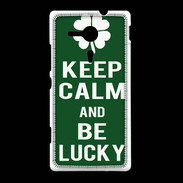 Coque Sony Xpéria SP Keep Calm Be lucky Vert