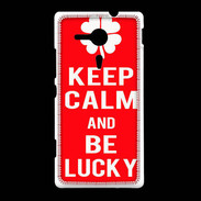 Coque Sony Xpéria SP Keep Calm Be Lucky Rouge