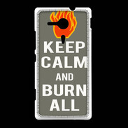 Coque Sony Xpéria SP Keep Calm Burn Gris