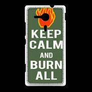 Coque Sony Xpéria SP Keep Calm Burn Kaki