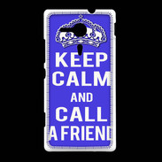 Coque Sony Xpéria SP Keep Calm Call friend Bleu