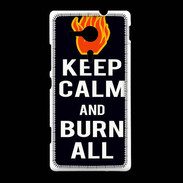 Coque Sony Xpéria SP Keep Calm Burn Noir