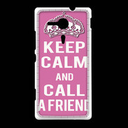 Coque Sony Xpéria SP Keep Calm Call Rose