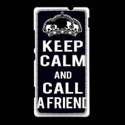 Coque Sony Xpéria SP Keep Calm Call friend Noir