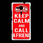 Coque Sony Xpéria SP Keep Calm Call friend Rouge