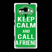 Coque Sony Xpéria SP Keep Calm Call friend Vert