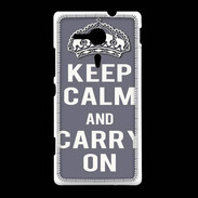 Coque Sony Xpéria SP Keep Calm Carry on Gris