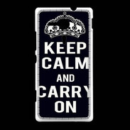 Coque Sony Xpéria SP Keep Calm Carry on Noir
