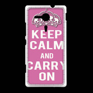 Coque Sony Xpéria SP Keep Calm Carry on Rose