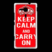 Coque Sony Xpéria SP Keep Calm Carry on Rouge