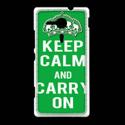 Coque Sony Xpéria SP Keep Calm Carry on Vert