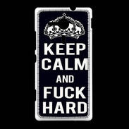 Coque Sony Xpéria SP Keep Calm Fuck hard Noir