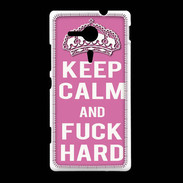 Coque Sony Xpéria SP Keep Calm Fuck hard Rose