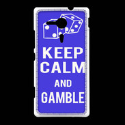Coque Sony Xpéria SP Keep Calm Gamble Bleu