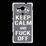 Coque Sony Xpéria SP Keep Calm Fuck Off Gris