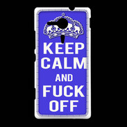 Coque Sony Xpéria SP Keep Calm Fuck off bleu