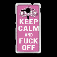 Coque Sony Xpéria SP Keep Calm Fuck Off Rose