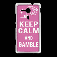 Coque Sony Xpéria SP Keep Calm Gamble Rose