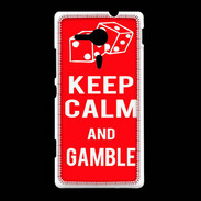 Coque Sony Xpéria SP Keep Calm Gamble Rouge
