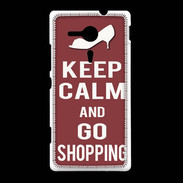 Coque Sony Xpéria SP Keep Calm Go Shopping Brique