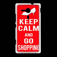 Coque Sony Xpéria SP Keep Calm Go Shopping Rouge