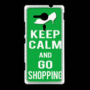 Coque Sony Xpéria SP Keep Calm Go Shopping Vert