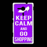 Coque Sony Xpéria SP Keep Calm Go Shopping Violet