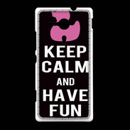 Coque Sony Xpéria SP Keep Calm Have fun Noir