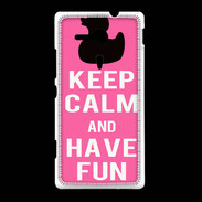 Coque Sony Xpéria SP Keep Calm Have fun Rose