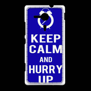 Coque Sony Xpéria SP Keep Calm Hurry up Bleu