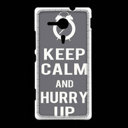 Coque Sony Xpéria SP Keep Calm Hurry up Gris
