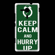 Coque Sony Xpéria SP Keep Calm Hurry up Vert
