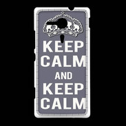 Coque Sony Xpéria SP Keep Calm Gris