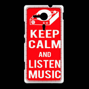 Coque Sony Xpéria SP Keep Calm Listen music Rouge