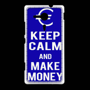 Coque Sony Xpéria SP Keep Calm Make money Bleu